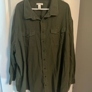 Amazon Essentials Olive Green Flannel Shirt